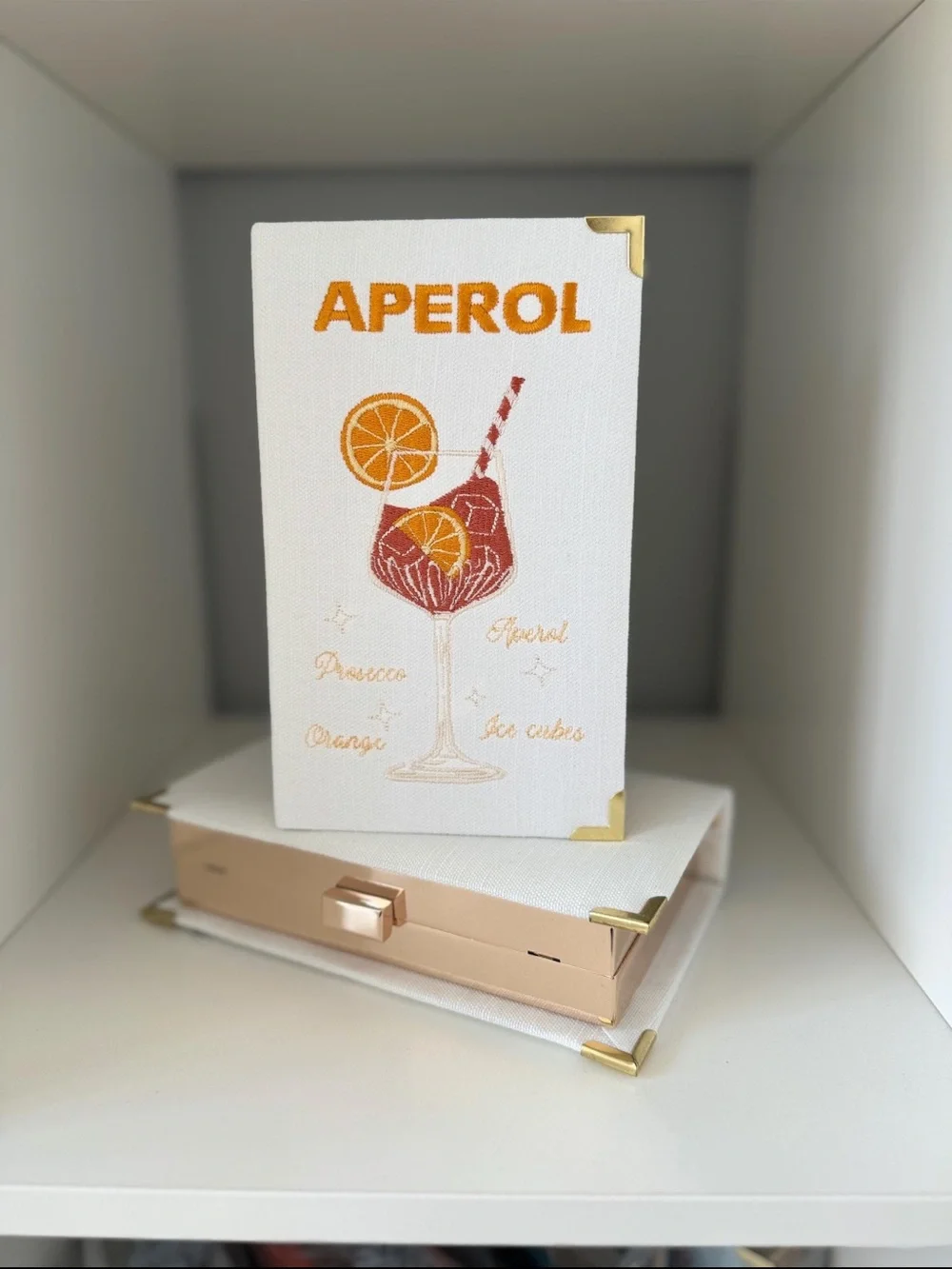 Aperol Embroidered Book Purse